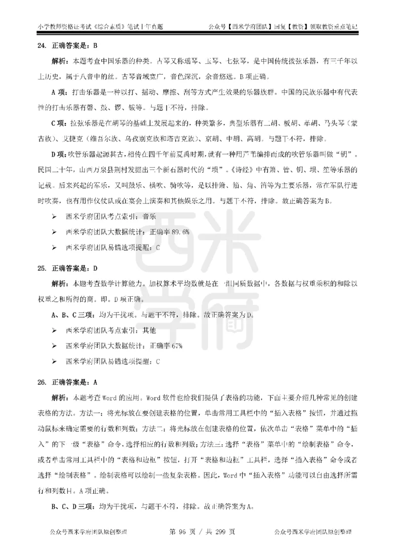 19年-24年真题答案-小学-综合素质_4-教培资料-26年最新资料-同步更新_科一科二电子资料合集中小幼（笔记真题知识点汇总等）文件多，按需保存_各机构笔记合集（中小幼）推荐