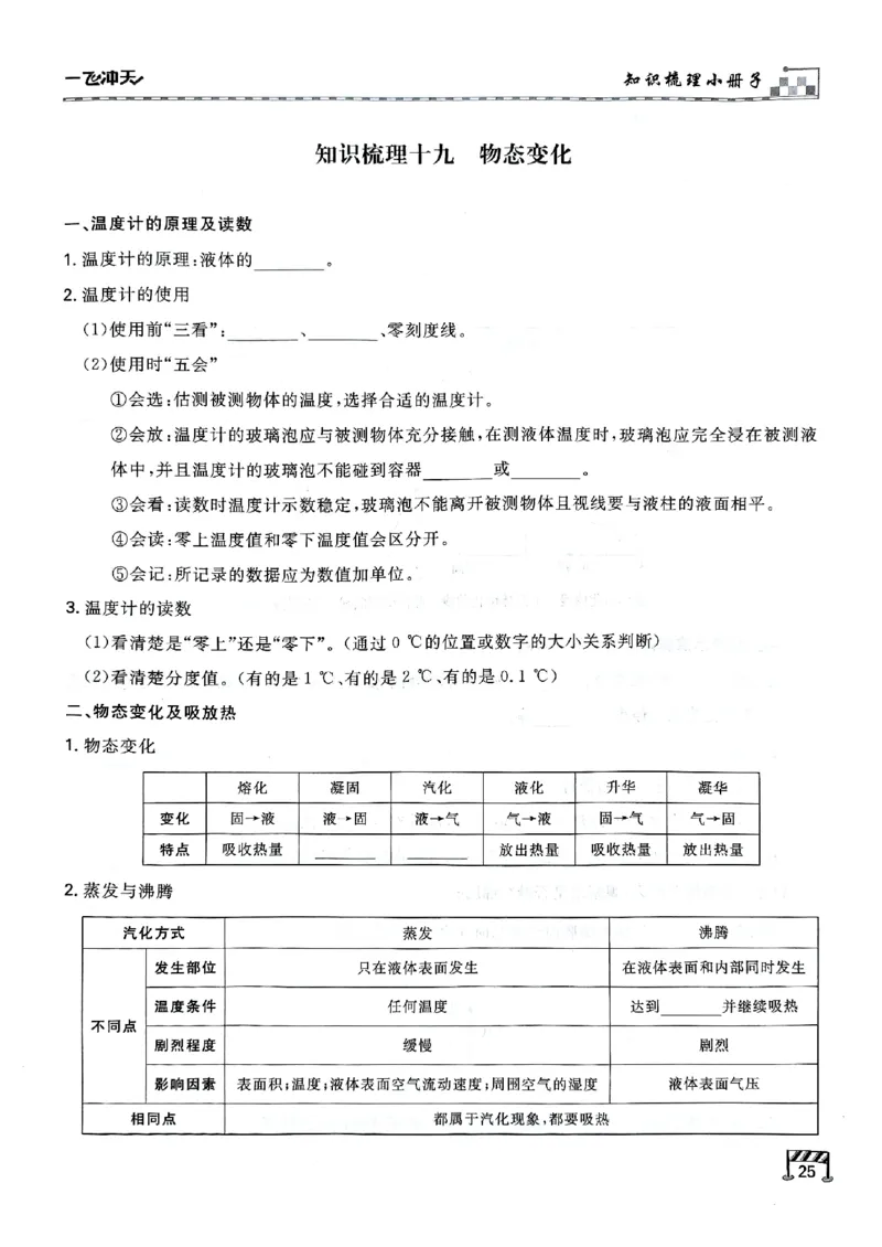 一飞冲天-中考专项精品试题分类-物理知识梳理_《一飞冲天-中考专项》2026版_一飞冲天-中考专项（2026版）