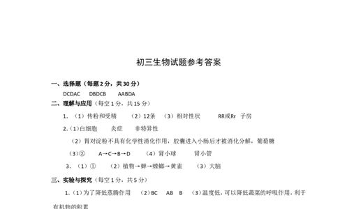 2010年淄博市中考生物试题及答案._中考真题_8.生物中考真题2015-2024年_地区卷_山东省_山东淄博生物10-21缺19.20