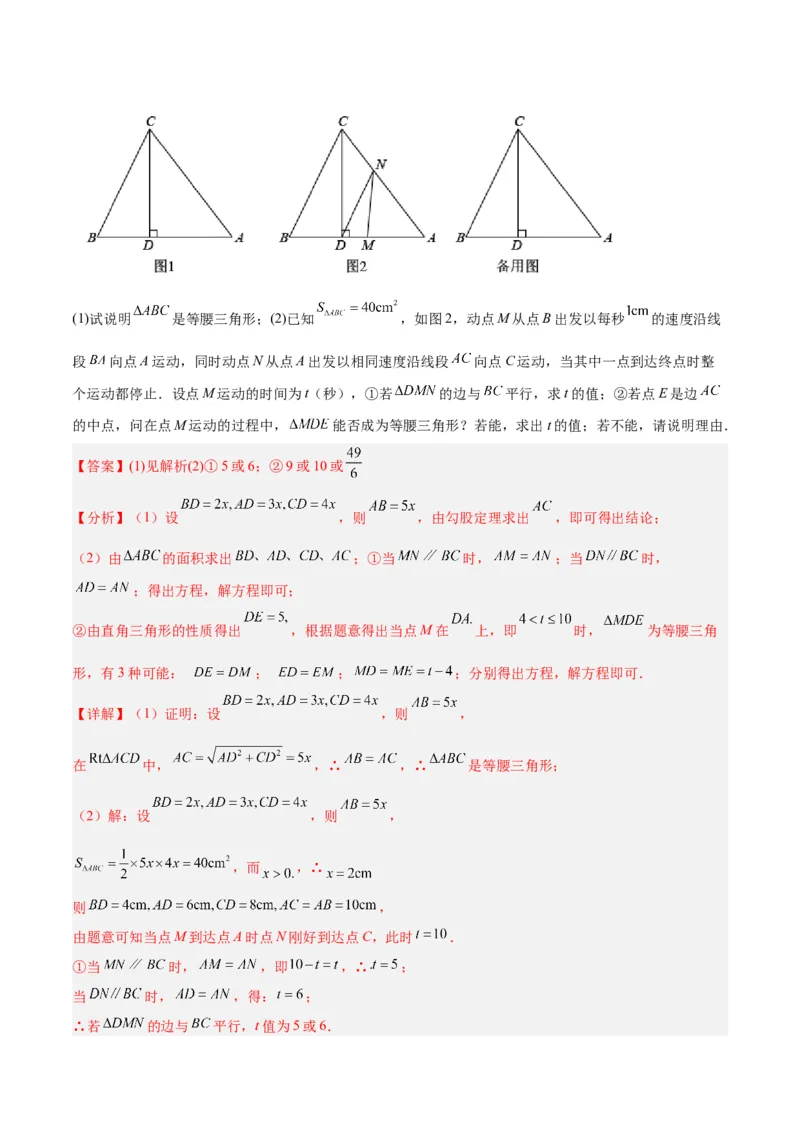 2025年中考数学几何模型综合训练（通用版）专题10三角形中的重要模型之特殊三角形中的分类讨论模型解读与提分精练（教师版）_2数学总复习_2025中考复习资料