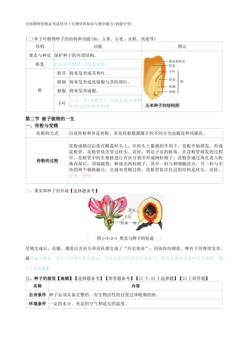 初中生物-学霸笔记113页_教资_初高中2026教资_26上资料（持续更新）_初中科三_初中科目三资料合集①_初中生物