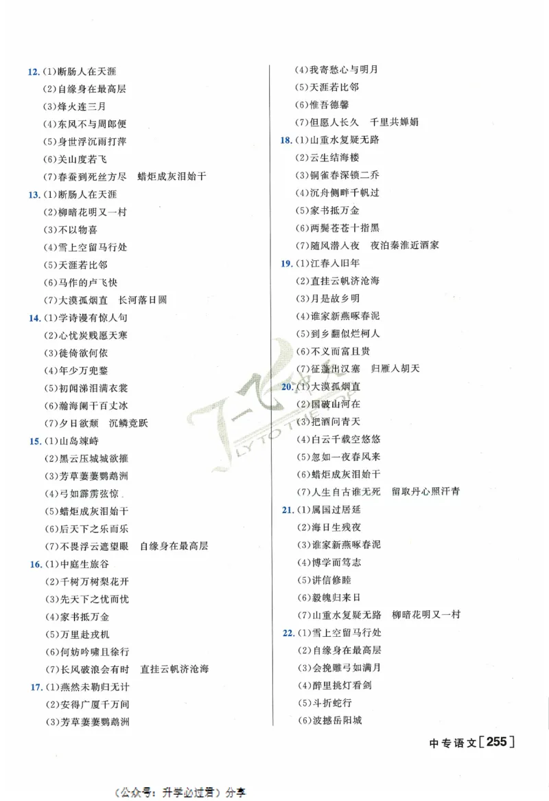 一飞冲天-中考专项精品试题分类-语文参考答案_《一飞冲天-中考专项》2026版_一飞冲天-中考专项精品试题分类（2024版）