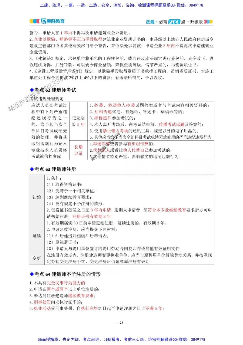2025年一建法规200点-升级版_2026年一级建造师_2026年一建法规_2025年一建法规SVIP_01-精华文档✿电子教材✿历年真题_62-法规《200点-升级班》RS推荐