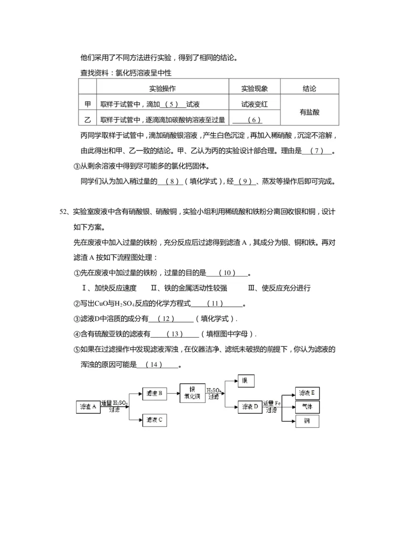 2011年上海市初中毕业统一学业考试化学试卷及答案_中考真题_5.化学中考真题2015-2024年_地区卷_上海化学统一学业考试10～21_2010年-2021年上海中考试卷-化学_PDF版