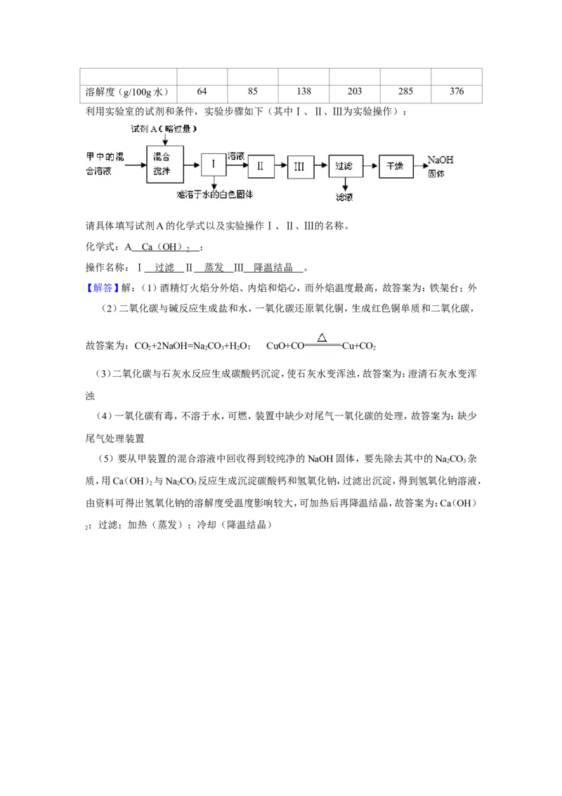 2010年上海市初中毕业统一学业考试化学试卷及答案_中考真题_5.化学中考真题2015-2024年_地区卷_上海化学统一学业考试10～21_2010年-2021年上海中考试卷-化学_word版