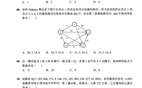 2021年计算机408统考真题_408计算机统考历年真题_2009-2025计算机408统考真题