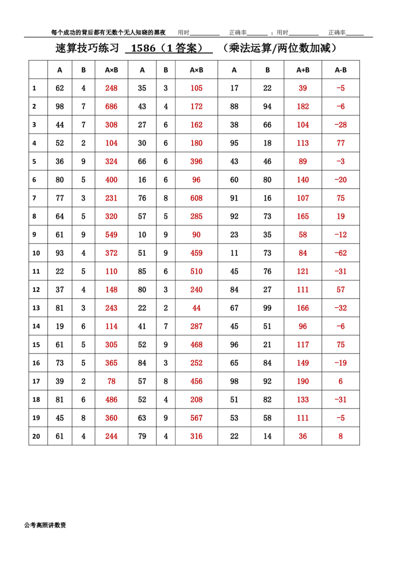 新速算1583-1592（答案版）_2026考公资料_超格合集_数资高照合集_速算高照抖音速算直播课_速算每日打卡题