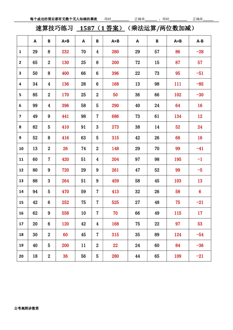 新速算1583-1592（答案版）_2026考公资料_超格合集_数资高照合集_速算高照抖音速算直播课_速算每日打卡题