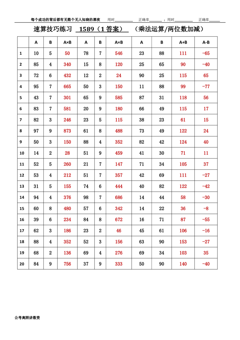 新速算1583-1592（答案版）_2026考公资料_超格合集_数资高照合集_速算高照抖音速算直播课_速算每日打卡题
