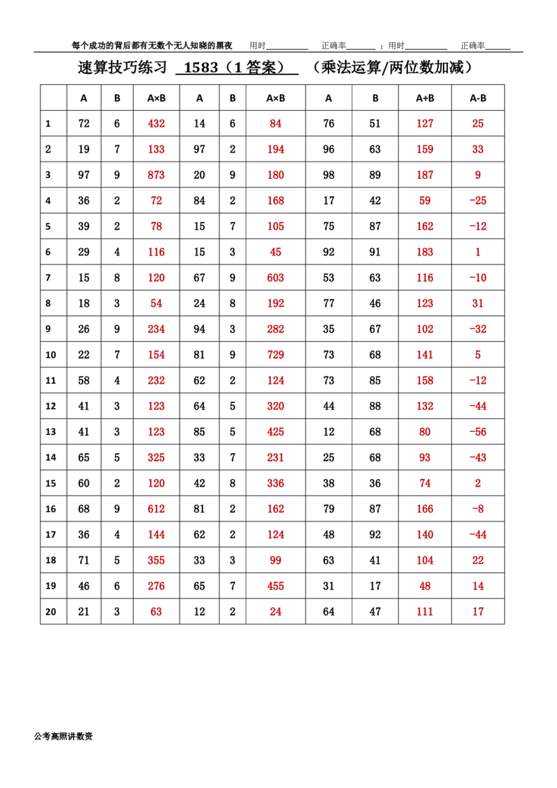 新速算1583-1592（答案版）_2026考公资料_超格合集_数资高照合集_速算高照抖音速算直播课_速算每日打卡题