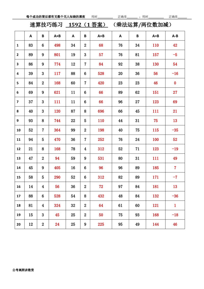 新速算1583-1592（答案版）_2026考公资料_超格合集_数资高照合集_速算高照抖音速算直播课_速算每日打卡题