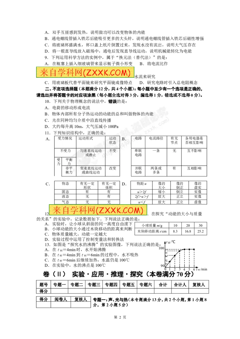 2012年青岛市中考物理试卷和答案_中考真题_4.物理中考真题2015-2024年_地区卷_山东省_青岛物理08-22