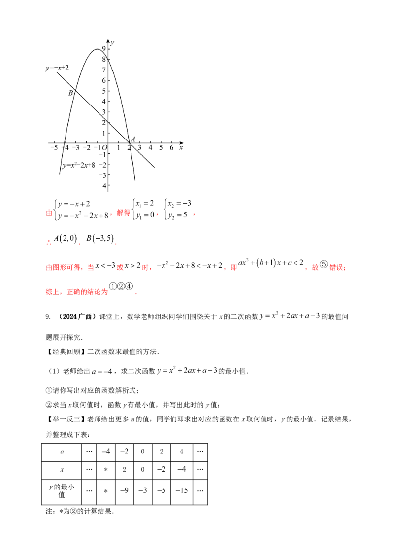 2025年中考数学一轮复习学案：3.4二次函数（教师版）_2数学总复习_2025中考复习资料_2025年中考数学一轮复习学案（全国通用）