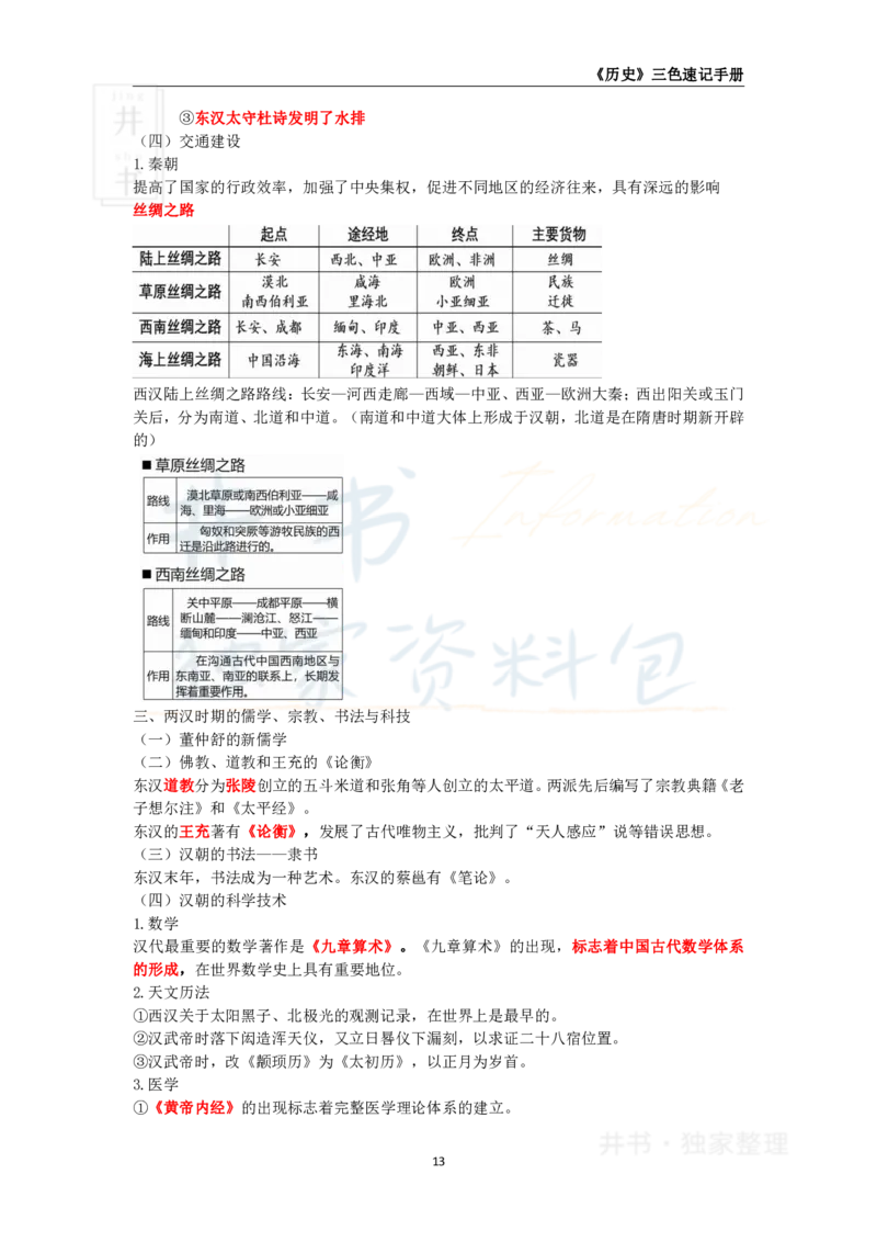 井书&middot;独家资料包教师资格《（高中）历史》三色速记手册（独家整理）_教资_初高中2026教资_25下教师资格证_科三高中各科资料汇总_井书&middot;独家资料包高中各科资料汇总