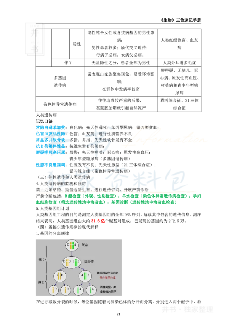 井书&middot;独家资料包教师资格《（高中）生物》三色速记手册（独家整理）_教资_初高中2026教资_25下教师资格证_科三高中各科资料汇总_井书&middot;独家资料包高中各科资料汇总