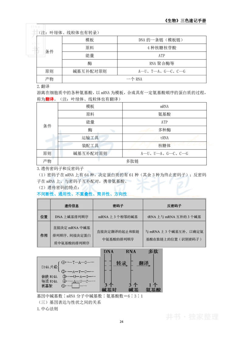 井书&middot;独家资料包教师资格《（高中）生物》三色速记手册（独家整理）_教资_初高中2026教资_25下教师资格证_科三高中各科资料汇总_井书&middot;独家资料包高中各科资料汇总