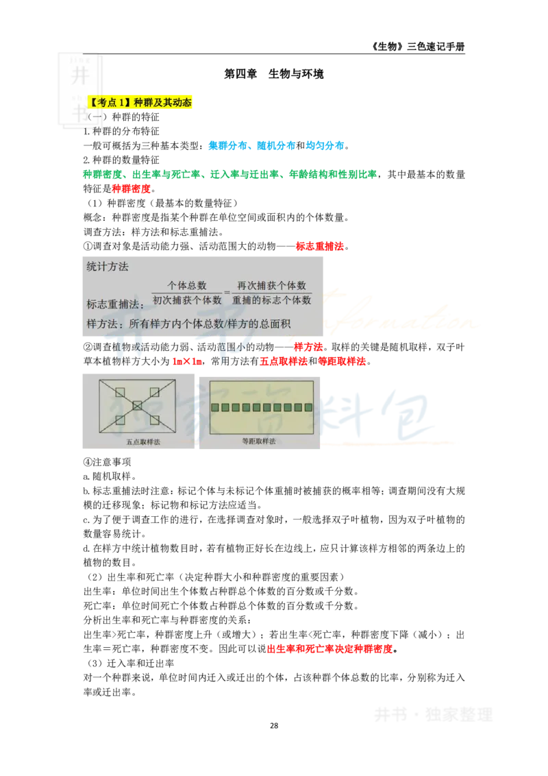 井书&middot;独家资料包教师资格《（高中）生物》三色速记手册（独家整理）_教资_初高中2026教资_25下教师资格证_科三高中各科资料汇总_井书&middot;独家资料包高中各科资料汇总