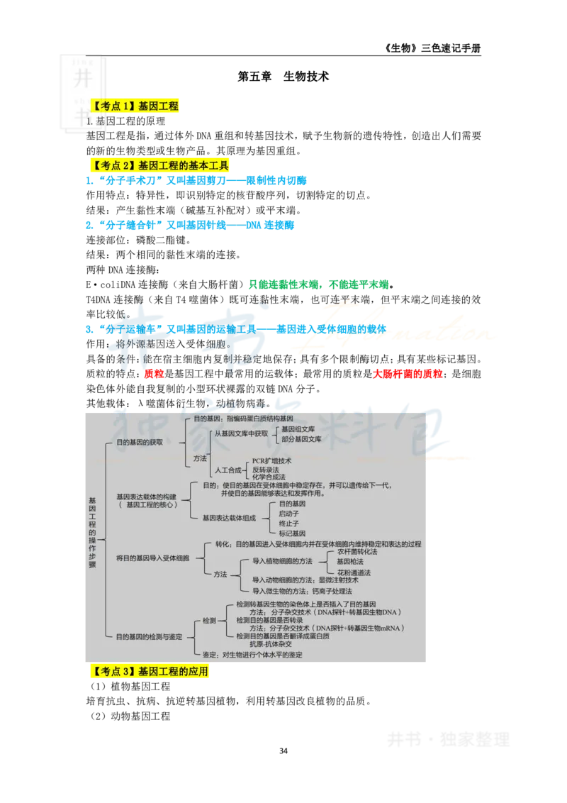 井书&middot;独家资料包教师资格《（高中）生物》三色速记手册（独家整理）_教资_初高中2026教资_25下教师资格证_科三高中各科资料汇总_井书&middot;独家资料包高中各科资料汇总