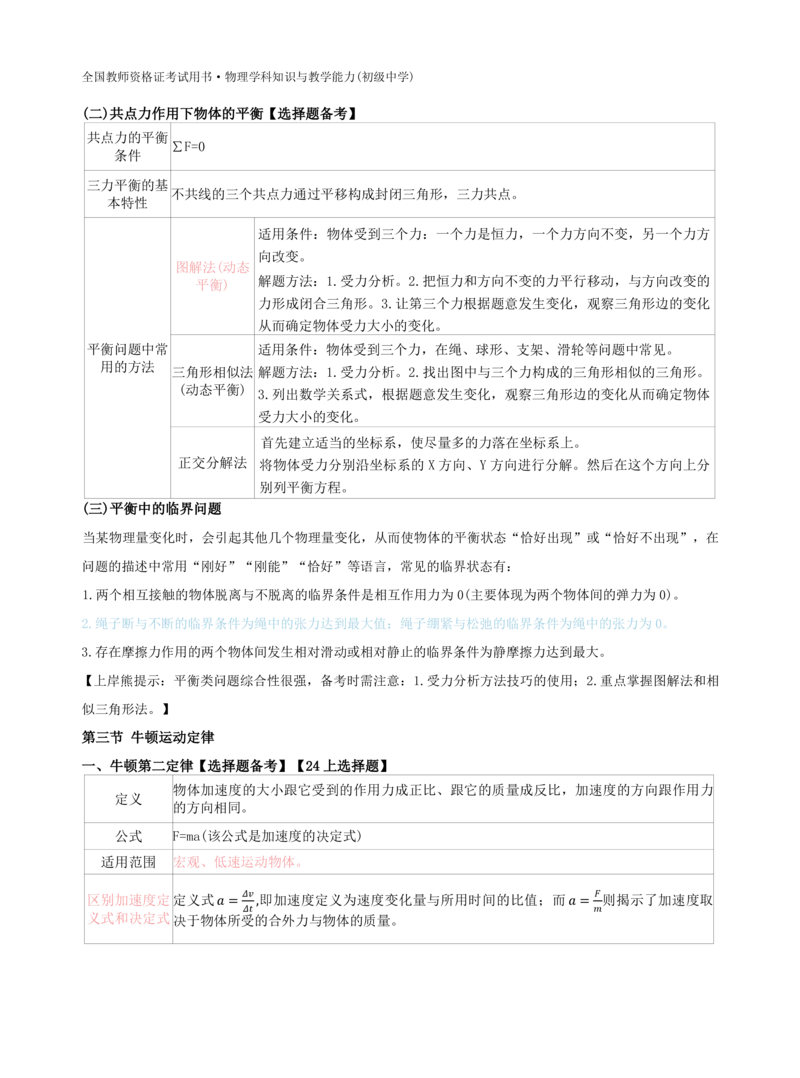 初中物理-学霸笔记96页_教资_初高中2026教资_26上资料（持续更新）_初中科三_初中科目三资料合集①_初中物理
