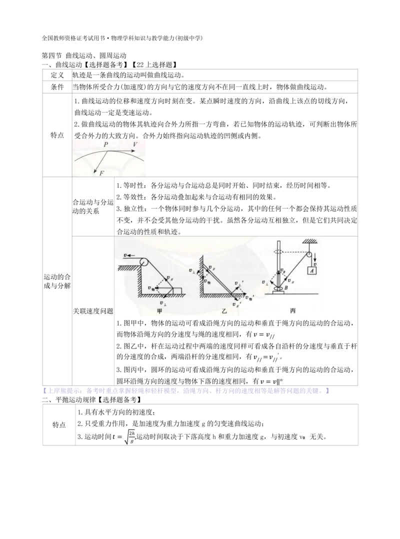 初中物理-学霸笔记96页_教资_初高中2026教资_26上资料（持续更新）_初中科三_初中科目三资料合集①_初中物理