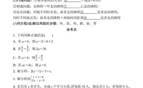 2025年中考数学总复习05微专题一次方程(组)及其应用_2数学总复习_2025中考复习资料_2025年中考二轮数学总复习微专题学案（含答案）
