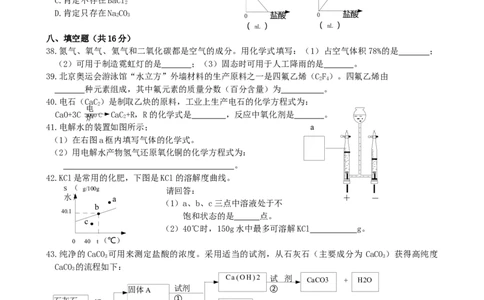 2008年上海市中考化学试卷及答案_中考真题_5.化学中考真题2015-2024年_地区卷_上海中考化学08-21
