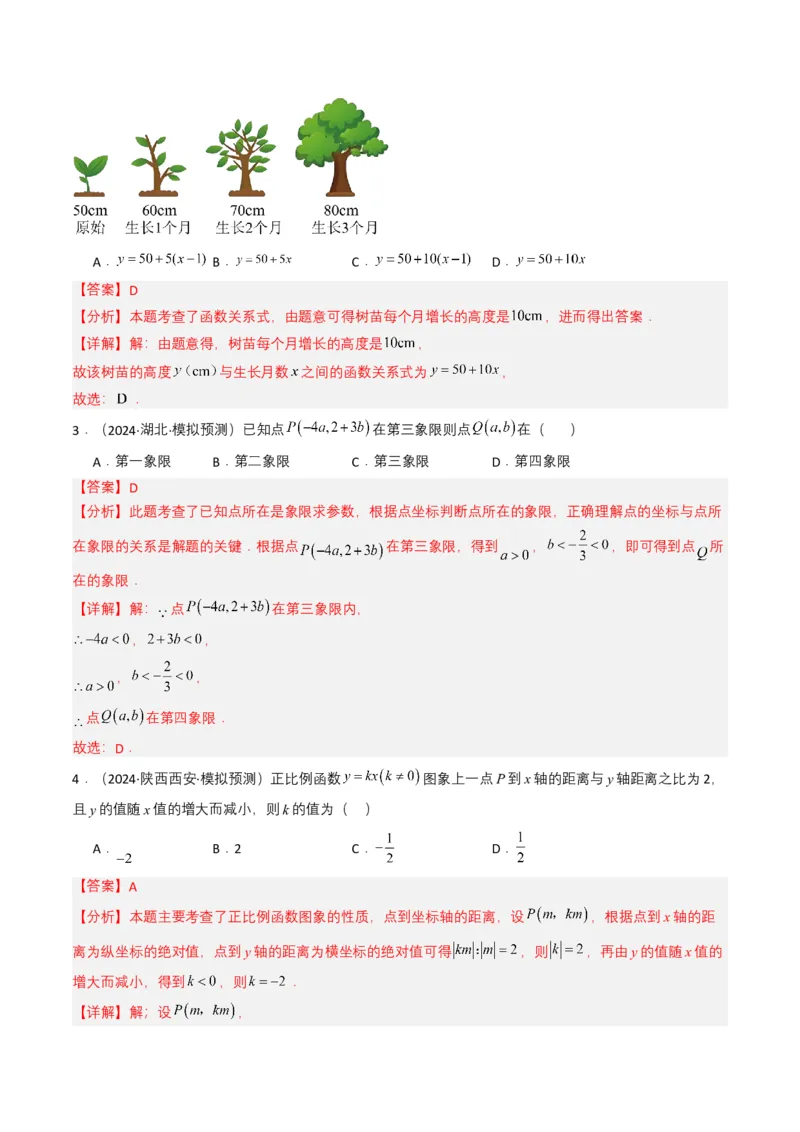 专题09平面直角坐标系与函数基础（解析版）_2数学总复习_2025中考复习资料_备战2025年中考数学真题题源解密（全国通用）