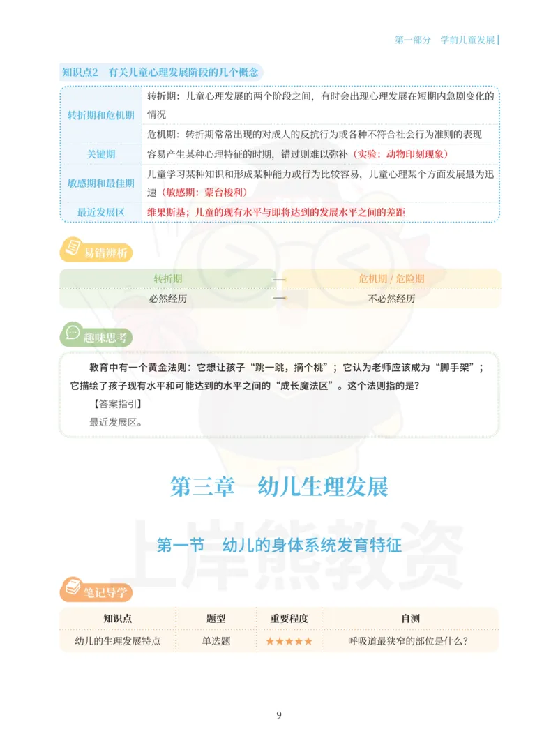 幼儿园保教知识与能力重点笔记90页_教资_上岸熊26教资笔试科一科二新版笔记