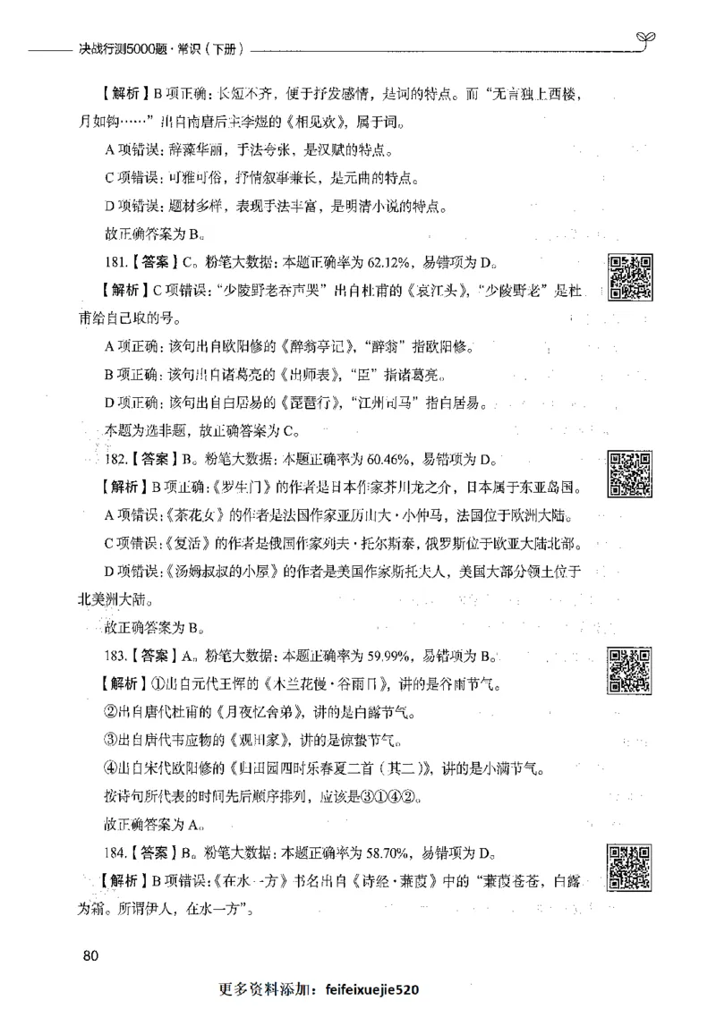 02常识（答案）_26吉林考备考资料包_11省考刷题包_04决战行测5000题_行测5000题2021年7月版次