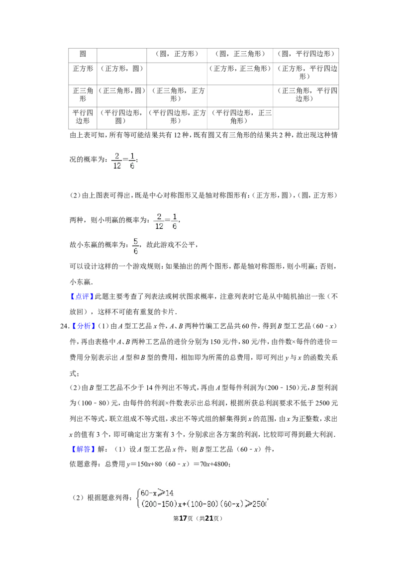 2012年四川省眉山市中考数学试卷_中考真题_2.数学中考真题2015-2024年_地区卷_四川省_四川眉山数学10-22