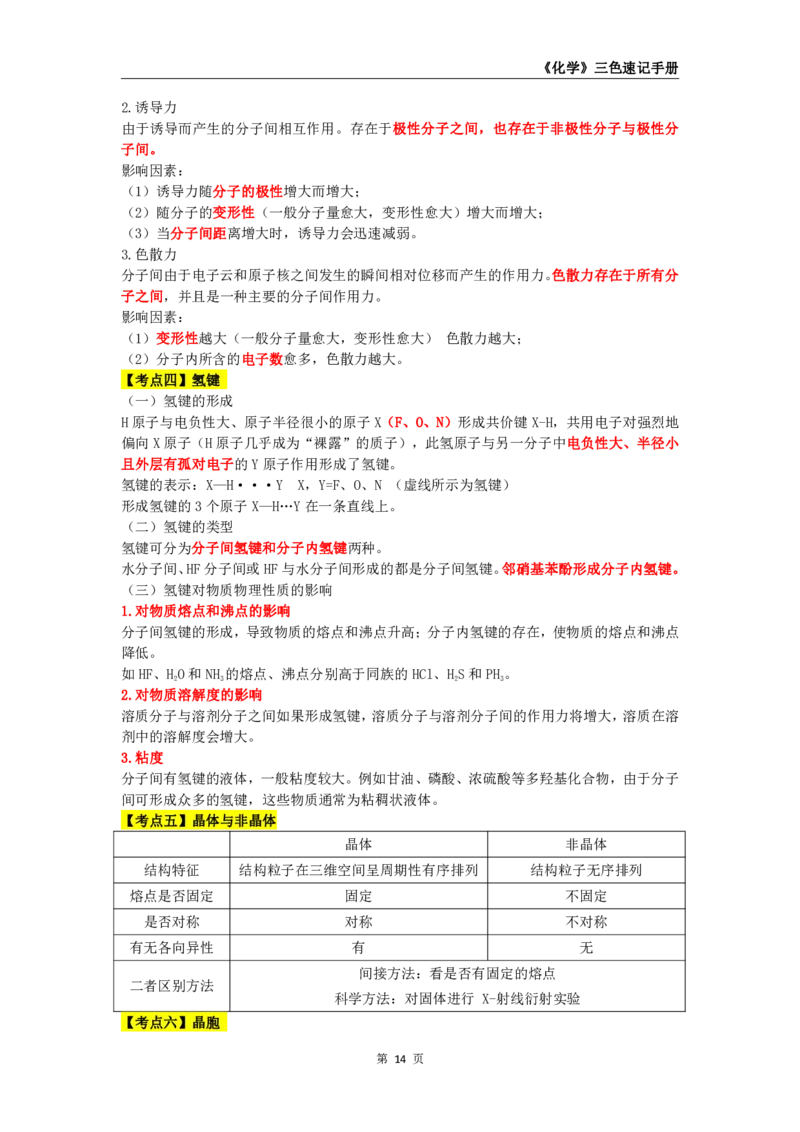 教师资格《（高中）化学》三色速记手册_教资_33教资笔试历年真题汇总（科一+科二+科三）_科三真题_02高中科三各科电子资料包合集_化学（资料文档）_高中化学