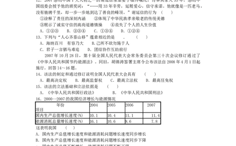 2008年江苏省宿迁市中考政治试题及答案_中考真题_7.政治中考真题2015-2024年_地区卷_江苏省_宿迁中考思想品德07-21