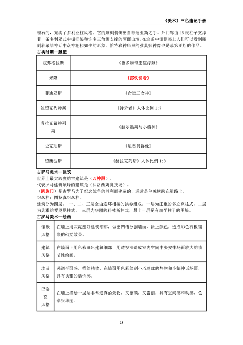 教师资格《（初中）美术》三色速记手册_教资_33教资笔试历年真题汇总（科一+科二+科三）_科三真题_02初中科三各科电子资料包合集_美术（资料文档）