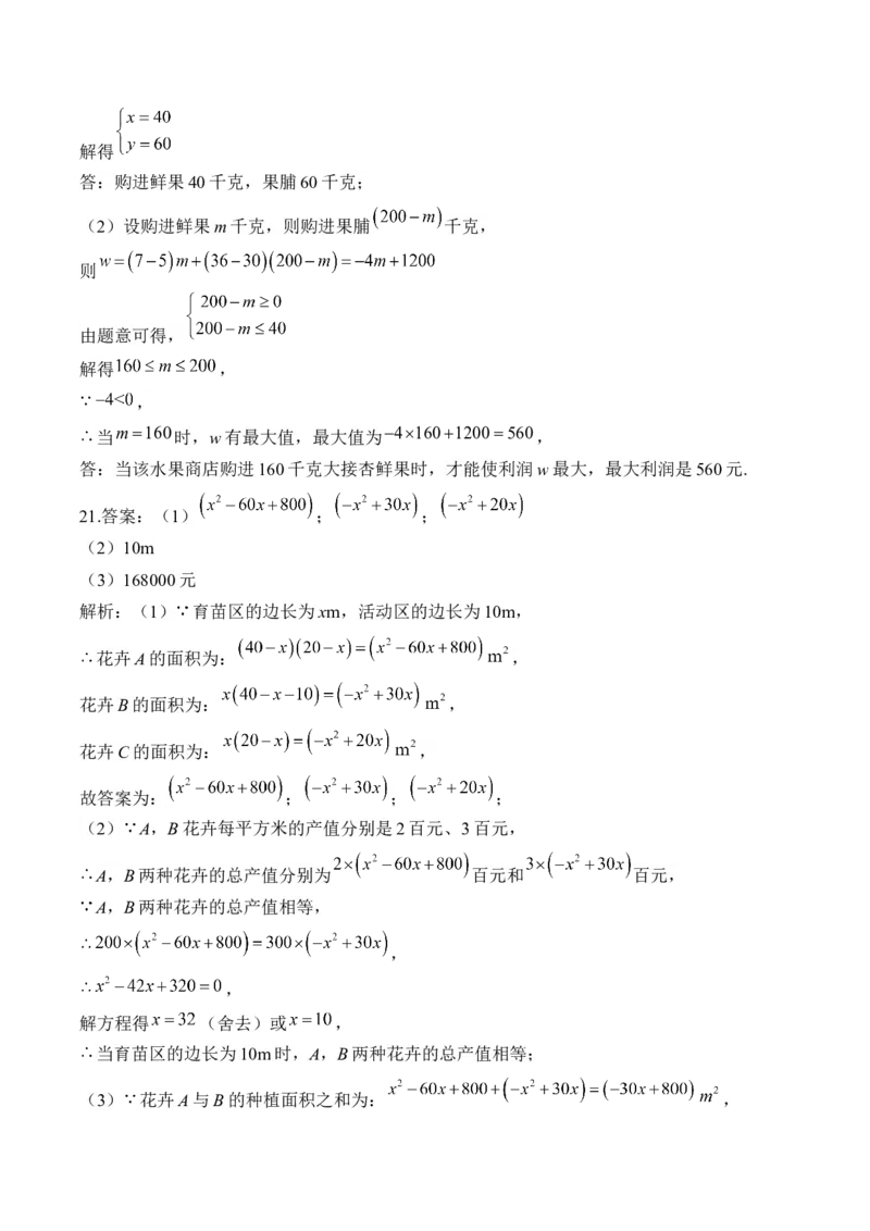 专题三变量与函数&mdash;&mdash;2025届中考一轮数学突破热点训练营（含解析）_2数学总复习_2025中考复习资料_2025届中考数学一轮突破&nbsp;热点训练营(含解析)