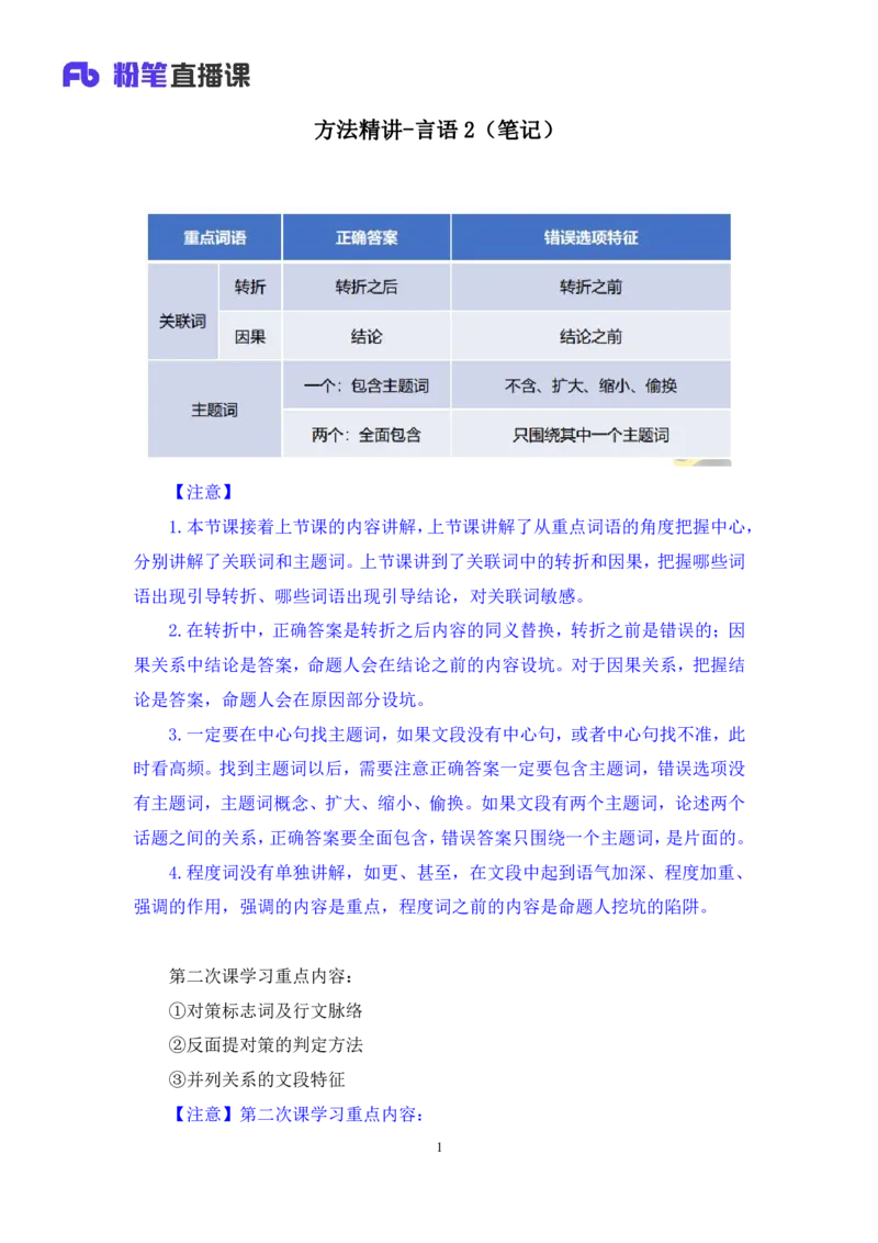 2024.03.19+方法精讲-言语2+明蕾+（笔记）（笔试系统班图书大礼包：2025国考2期）_2026考公资料_（10）粉笔_2025粉笔国考省考980（课＋笔记）_粉笔980（25多省）_3.名师理论录播课_言语理解