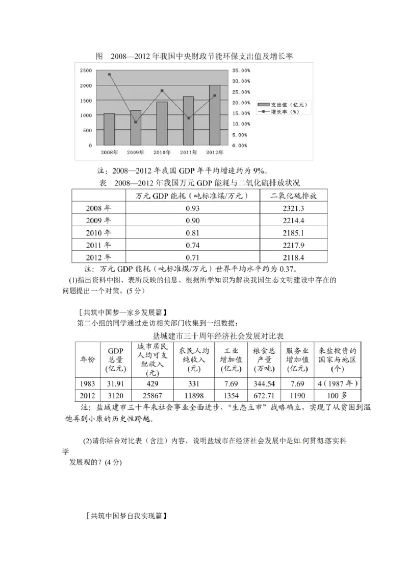2013年江苏省盐城市中考政治试题及答案_中考真题_7.政治中考真题2015-2024年_地区卷_江苏省_盐城政治08-20