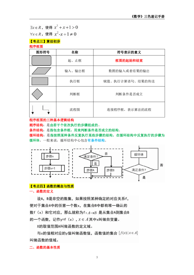 教师资格《（高中）数学》三色速记手册_教资_33教资笔试历年真题汇总（科一+科二+科三）_科三真题_02高中科三各科电子资料包合集_数学（资料文档）_高中数学