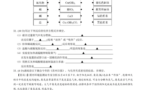2012年苏州市中考化学试卷及答案_中考真题_5.化学中考真题2015-2024年_地区卷_江苏省_苏州化学08-22