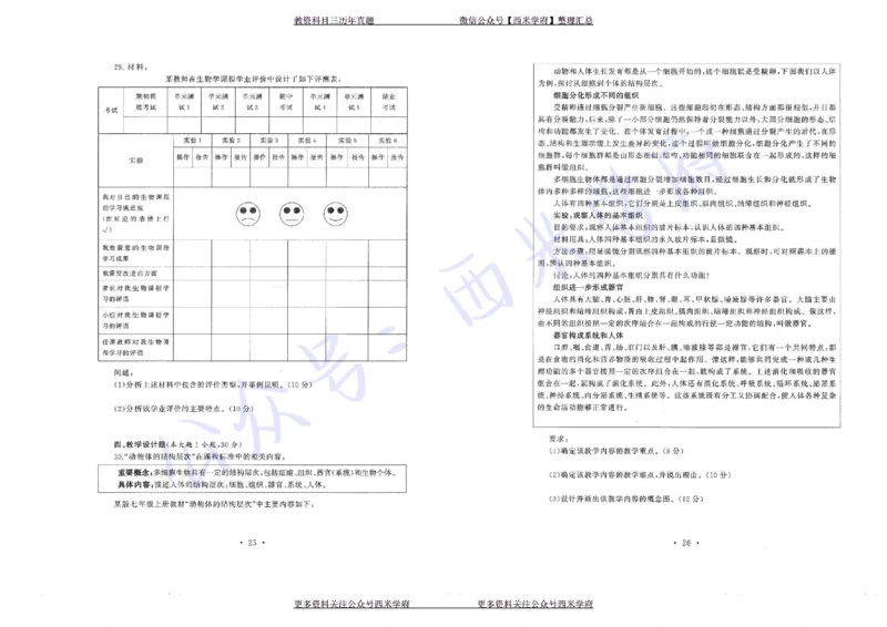 16年上-19年下-初中生物真题-题本_4-教培资料-26年最新资料-同步更新_初中高中教资_03科三专项（进去保存报考的学科即可）_01科目三FB网课、三色速记手册、知识点导图等推荐