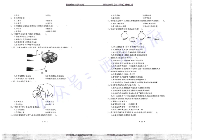 16年上-19年下-初中生物真题-题本_4-教培资料-26年最新资料-同步更新_初中高中教资_03科三专项（进去保存报考的学科即可）_01科目三FB网课、三色速记手册、知识点导图等推荐
