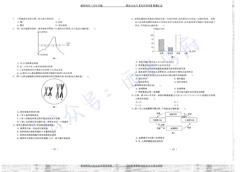 16年上-19年下-初中生物真题-题本_4-教培资料-26年最新资料-同步更新_初中高中教资_03科三专项（进去保存报考的学科即可）_01科目三FB网课、三色速记手册、知识点导图等推荐