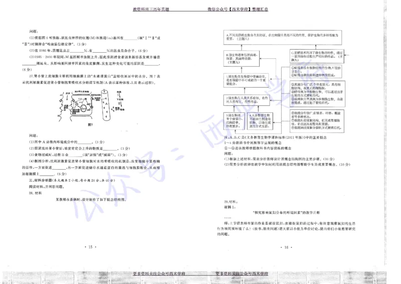 16年上-19年下-初中生物真题-题本_4-教培资料-26年最新资料-同步更新_初中高中教资_03科三专项（进去保存报考的学科即可）_01科目三FB网课、三色速记手册、知识点导图等推荐