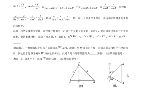 2025年中考数学几何模型综合训练（通用版）专题29解直角三角形模型之新定义模型解读与提分精练（学生版）_2数学总复习_2025中考复习资料_2025年中考数学几何模型综合训练(通用版)