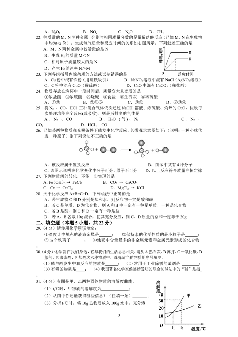 2009年甘肃省兰州市中考化学试卷(含答案)_中考真题_5.化学中考真题2015-2024年_地区卷_甘肃省_甘肃兰州化学08-21