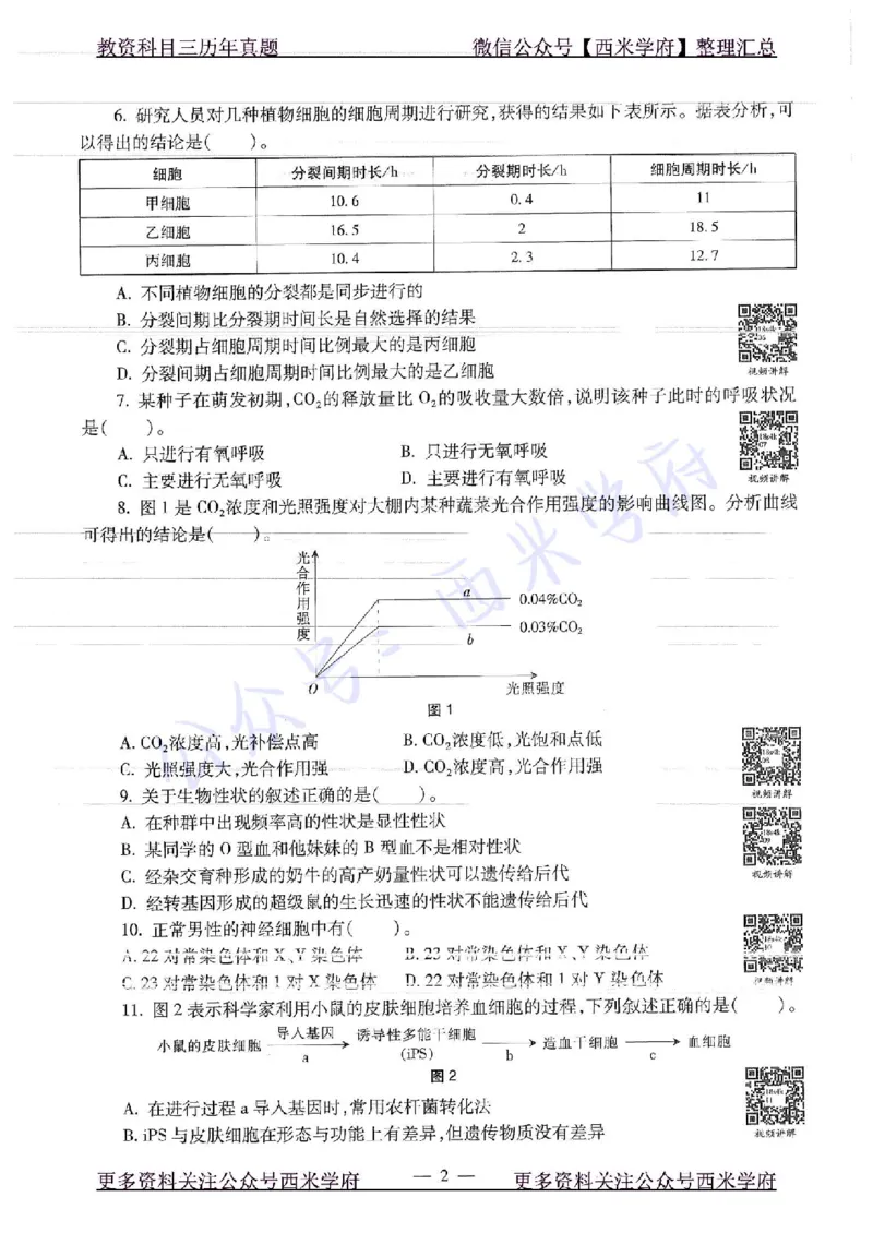 16下-19年上-初中生物真题-题本_4-教培资料-26年最新资料-同步更新_初中高中教资_03科三专项（进去保存报考的学科即可）_01科目三FB网课、三色速记手册、知识点导图等推荐