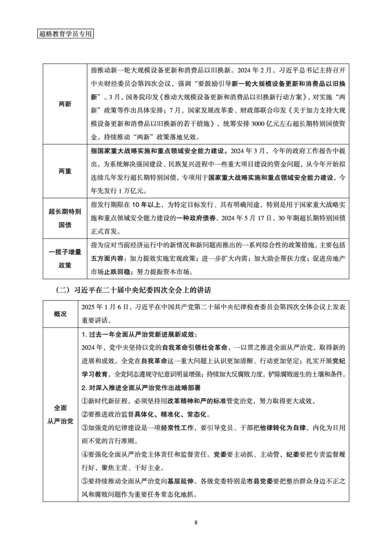 2025年1月时政讲练（上）讲义_2026考公资料_（05）超格_超格时政_时政2025超格时政讲练班⭐⭐⭐_讲义