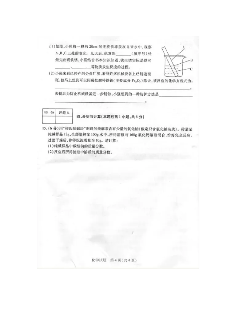 2010年菏泽市中考化学试题及答案_中考真题_5.化学中考真题2015-2024年_地区卷_山东省_菏泽化学10-21