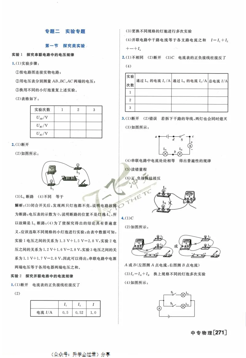 一飞冲天-中考专项精品试题分类-物理参考答案_《一飞冲天-中考专项》2026版_一飞冲天-中考专项精品试题分类（2024版）