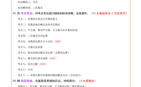 专题01数与式（4大模块知识梳理+10个基础考点+1个方法技巧+4个易错点）原卷版_2数学总复习_2025中考复习资料_2025年中考数学一轮知识梳理