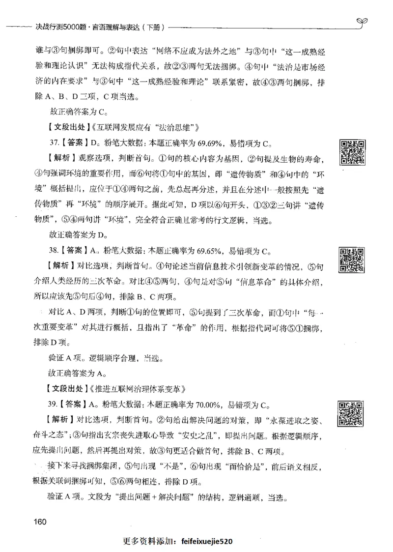 04言语理解（答案）_26吉林考备考资料包_11省考刷题包_04决战行测5000题_行测5000题2021年7月版次